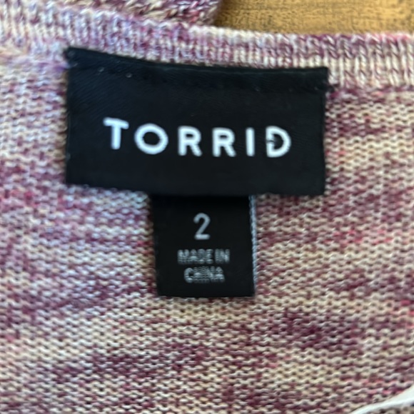 Torrid Women’s Wrap Sweater Lightweight Spring Summer Asymmetrical Hem Size 2 - Picture 3 of 7
